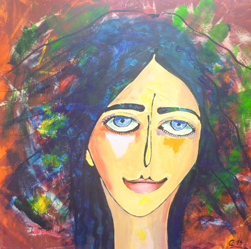 2014, gesicht 2, 50x50